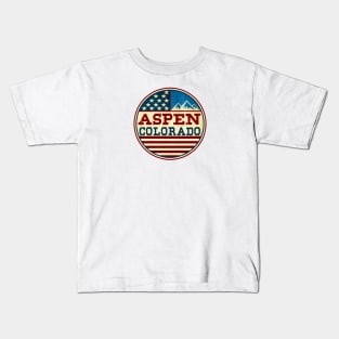 Aspen Colorado Skiing Ski Kids T-Shirt